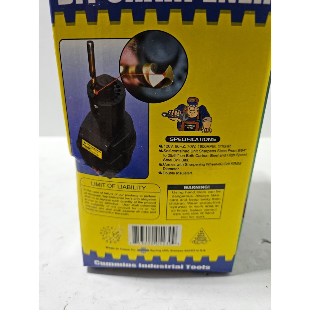 Cummins Industrial Tools No. 5230 Electric Drill Bit Sharpener 1600 RPM 70W - Picture 3 of 12